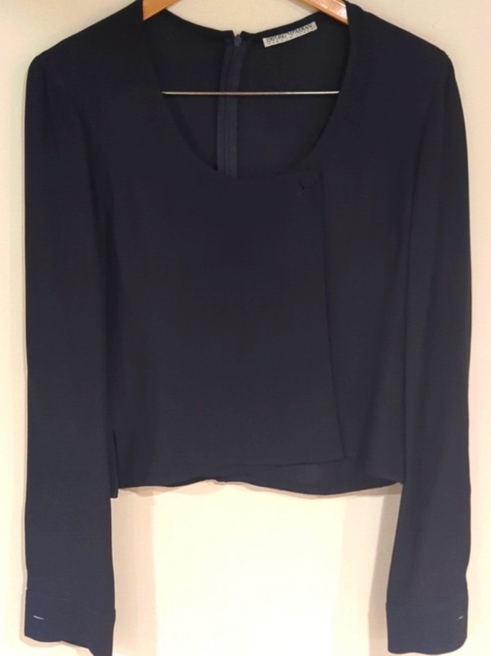 Emporio Armani Navy Long-Sleeve Scoop Neck Top